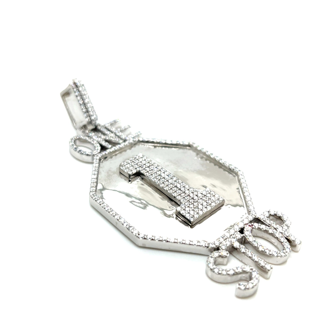 One Stop Custom Silver Pendant in Moissanite or Cubic Zirconia