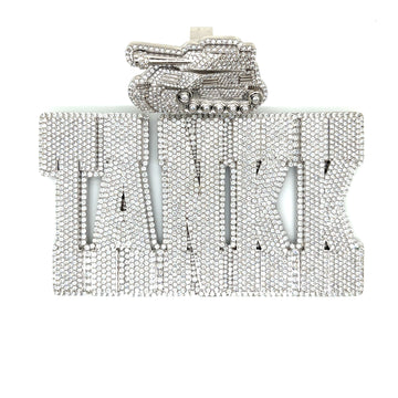 Silver TANK Pendant with Lab-Created Moissanite Stones