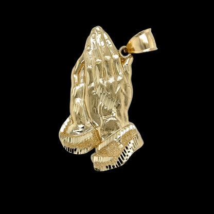 14K Gold Praying Hands Pendant