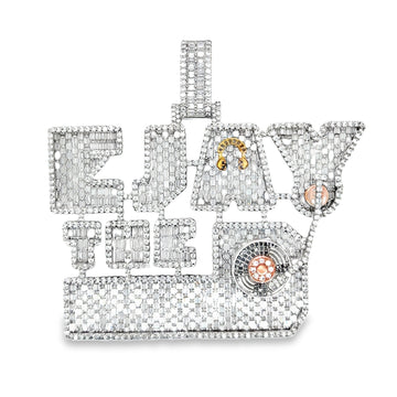 'EJTHEDJ' Silver Moissanite Custom Pendant