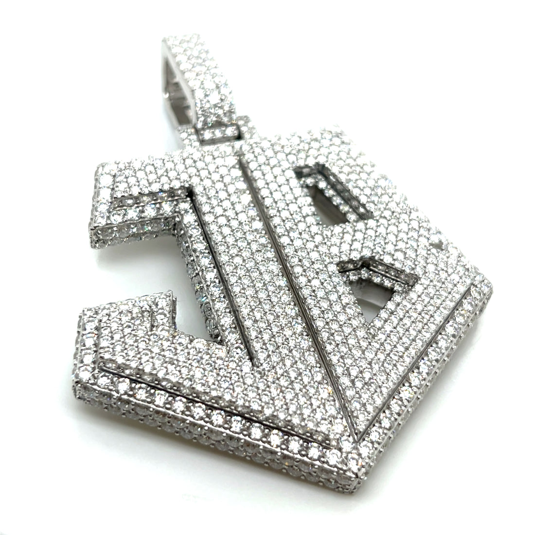 Custom JB-Style Iced Initial Pendant