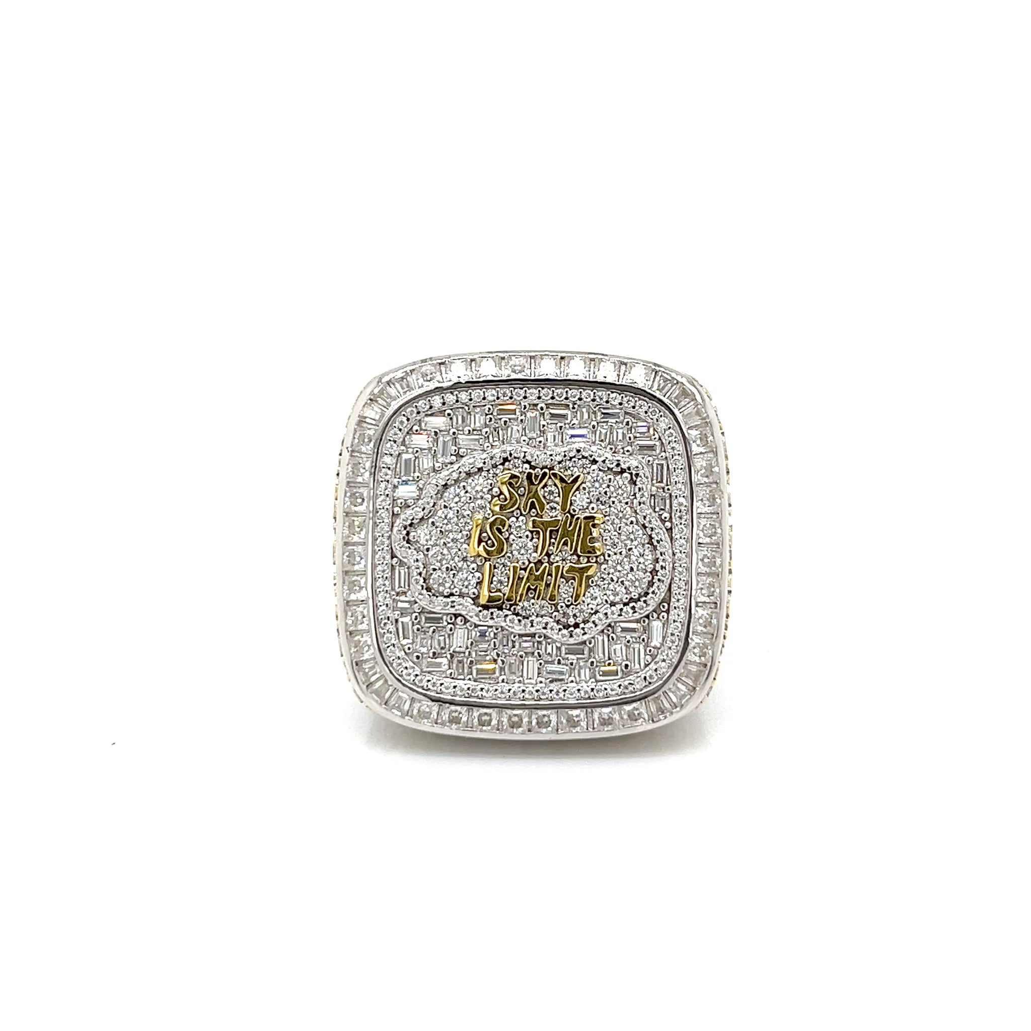 Luxury Two-Tone ‘Sky Is The Limit’ Silver Ring