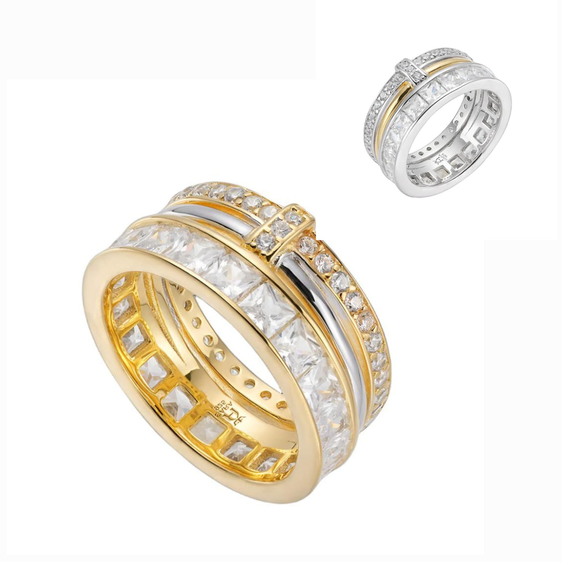 Stacked Queen Custom Eternity Design Ring