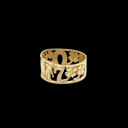 טבעת "LUCKY" זהב רגיל 14K