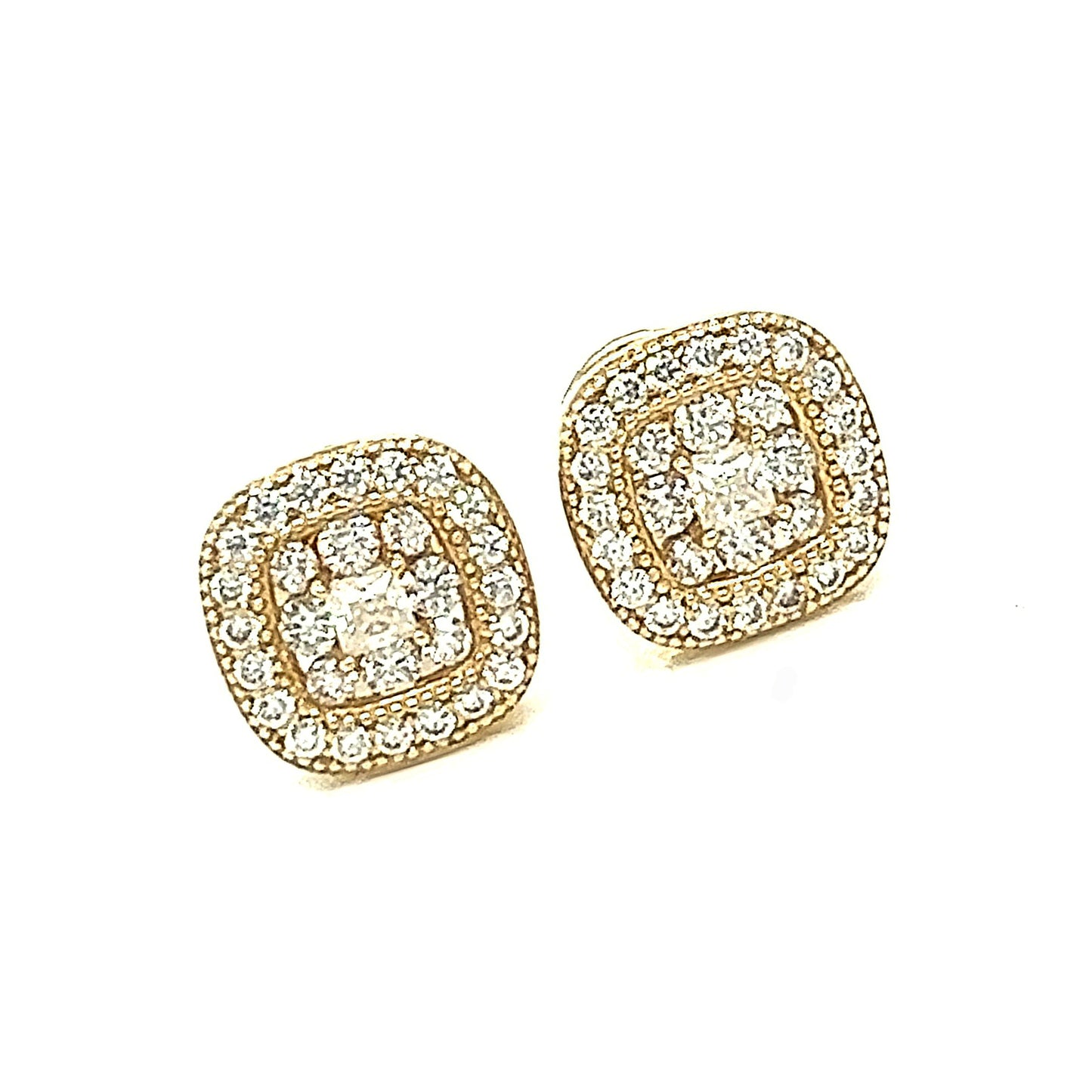 High Quality of 10K Gold 0.53CT Round Moissanite Screw Back Earrings - G207053