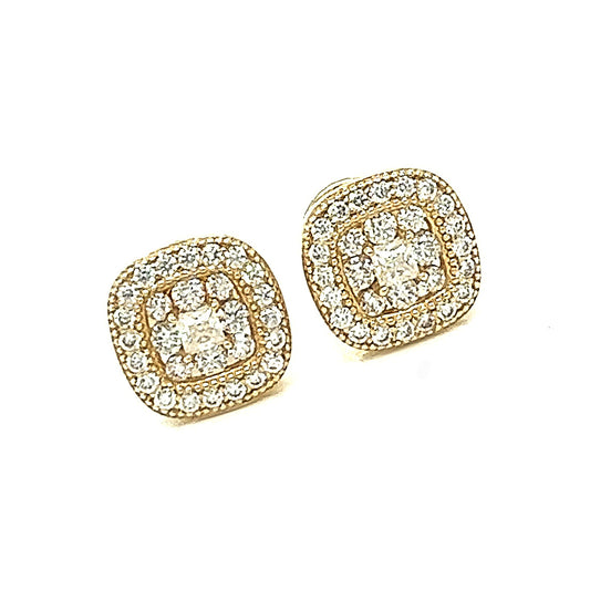 High Quality of 10K Gold 0.53CT Round Moissanite Screw Back Earrings - G207053