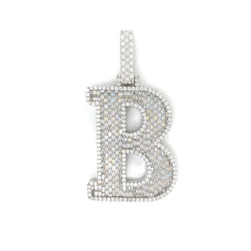 Classic B Pendant with Full Pavé Stones
