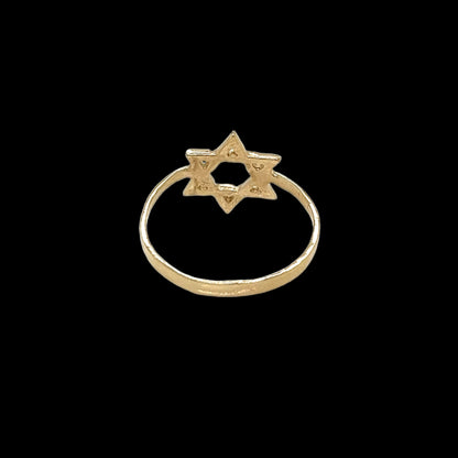 טבעת מגן דוד רגילה בזהב 14 קראט