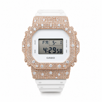 Original Luxury Lab-Grown Moissanite Watch: Snow Rose Edition