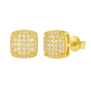 Cushion Pavé Cluster Stud Earrings