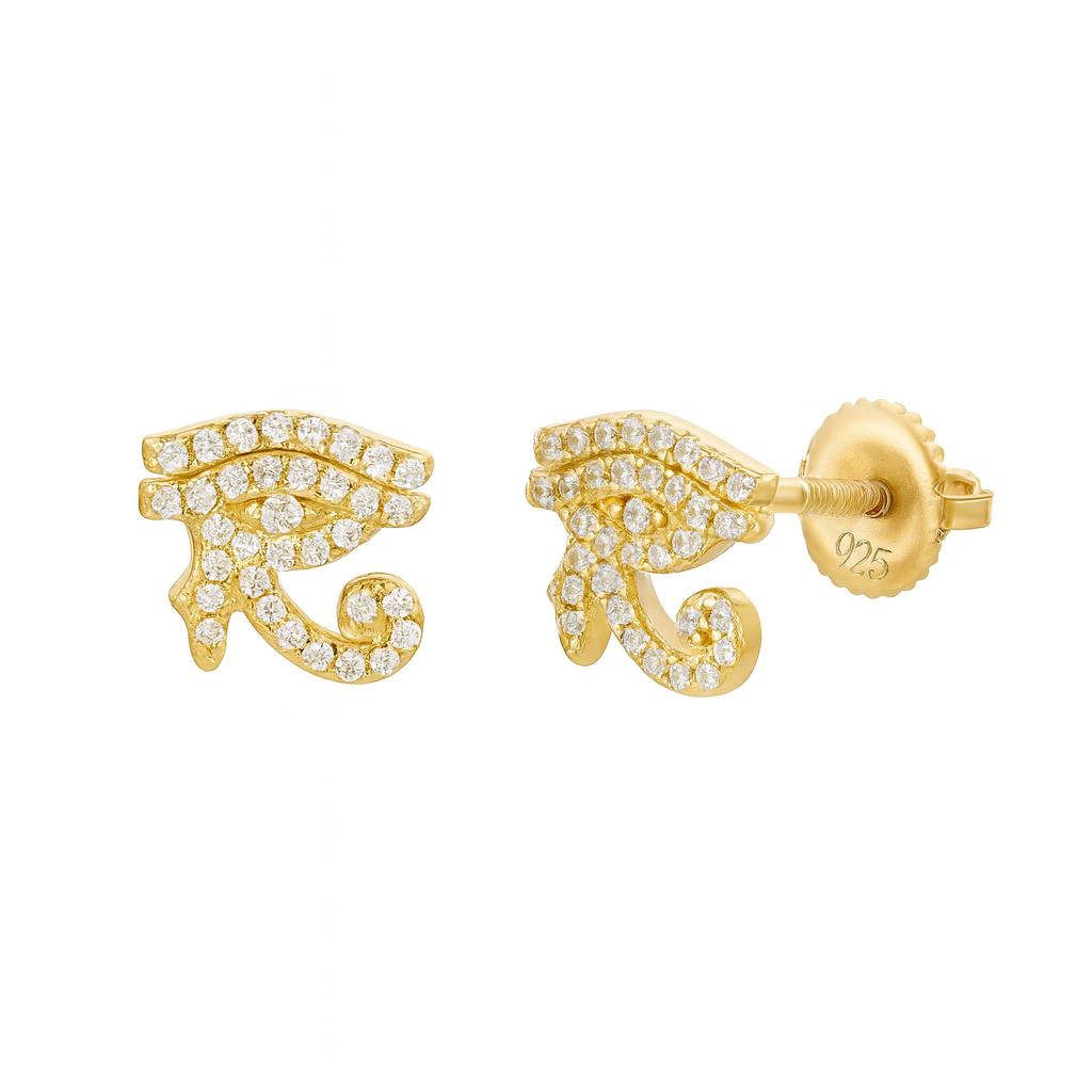 Eye of Horus Pavé Stud Earrings