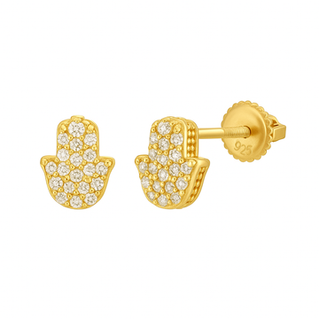 Brilliant Hamsa Hand Pavé Studs