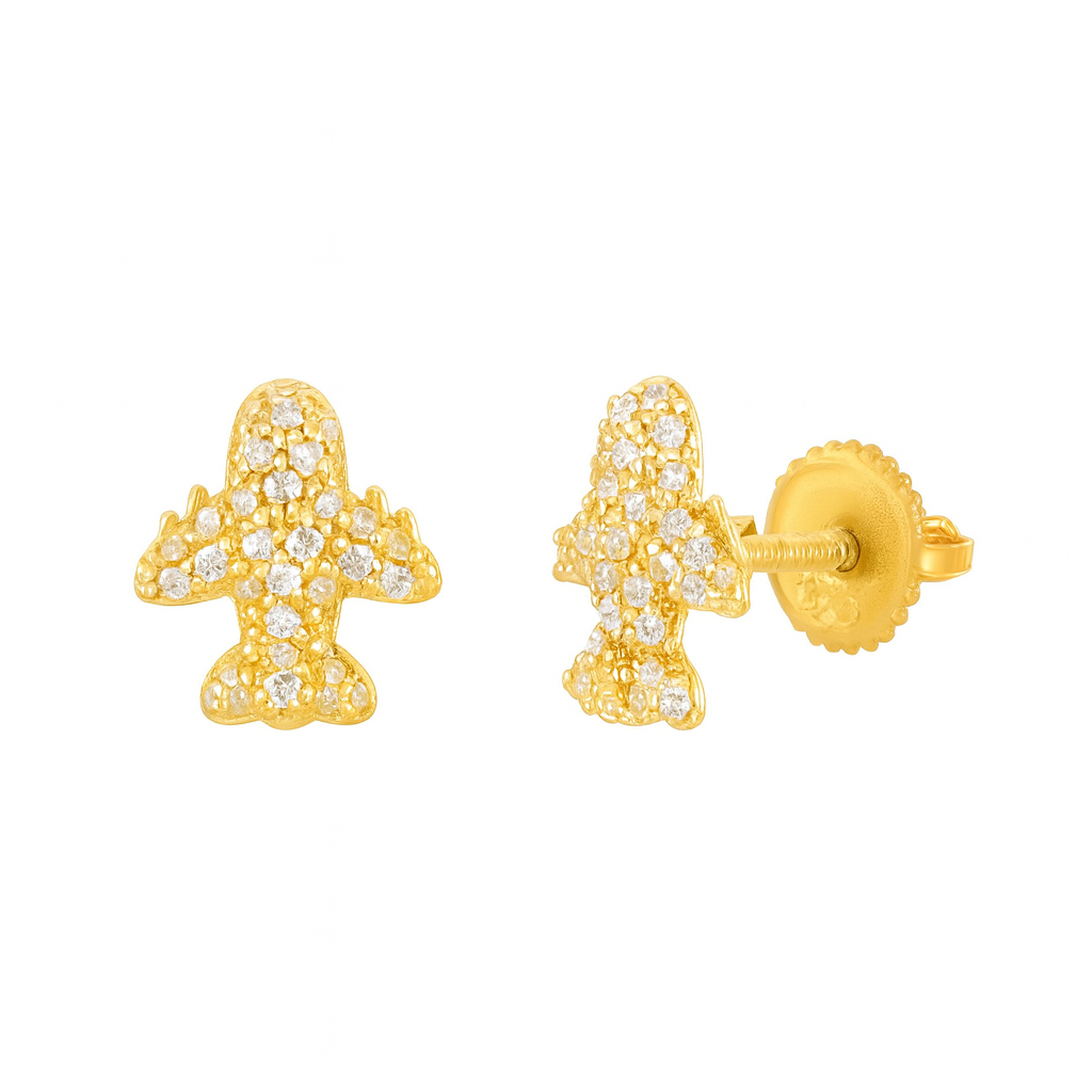 Airplane Pavé Stud Earrings