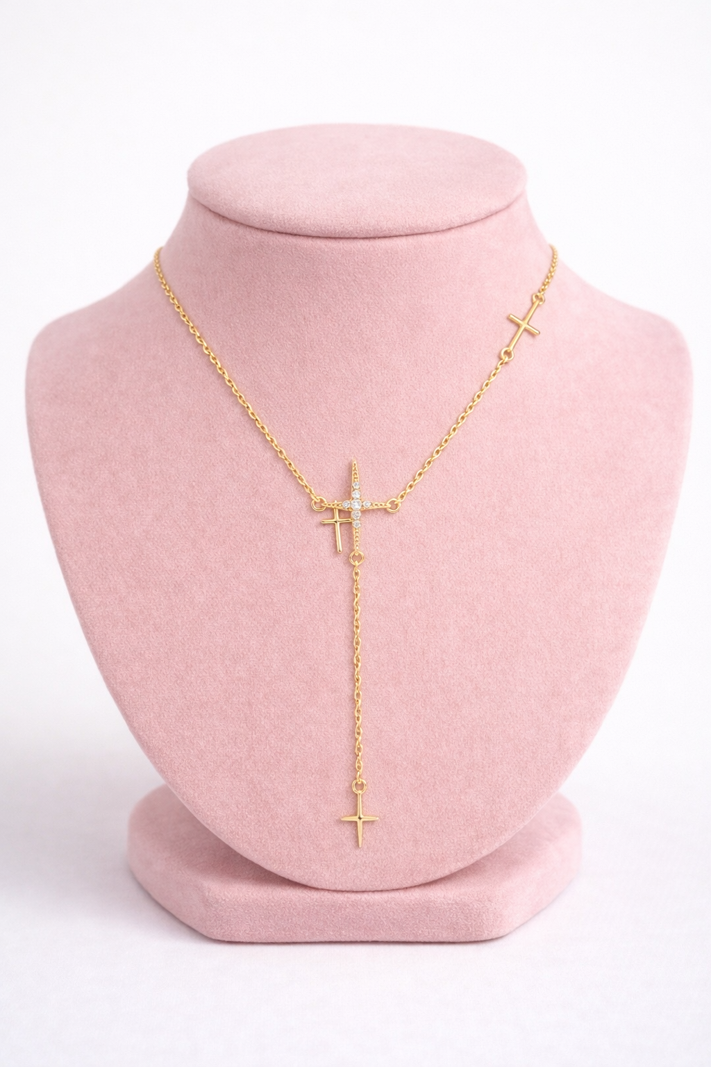 Layered Cross Y Sophisticated High-End Necklace
