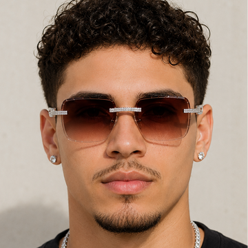 C-Decor Iced-Out Moissanite Rimless Sunglasses