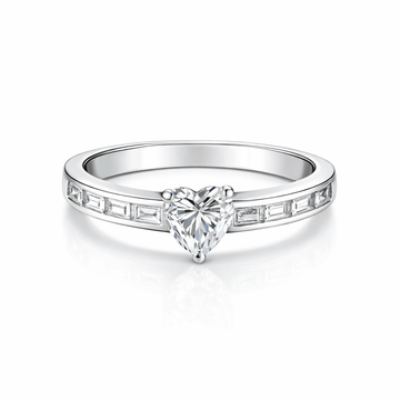 Eternal Heart Baguette Solitaire Ring