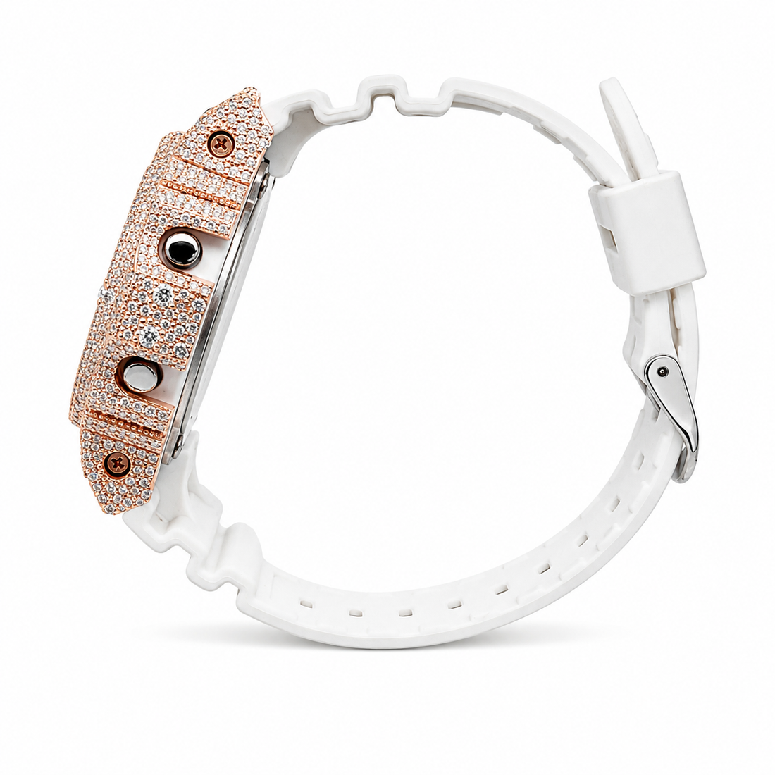 Original Luxury Lab-Grown Moissanite Watch: Snow Rose Edition
