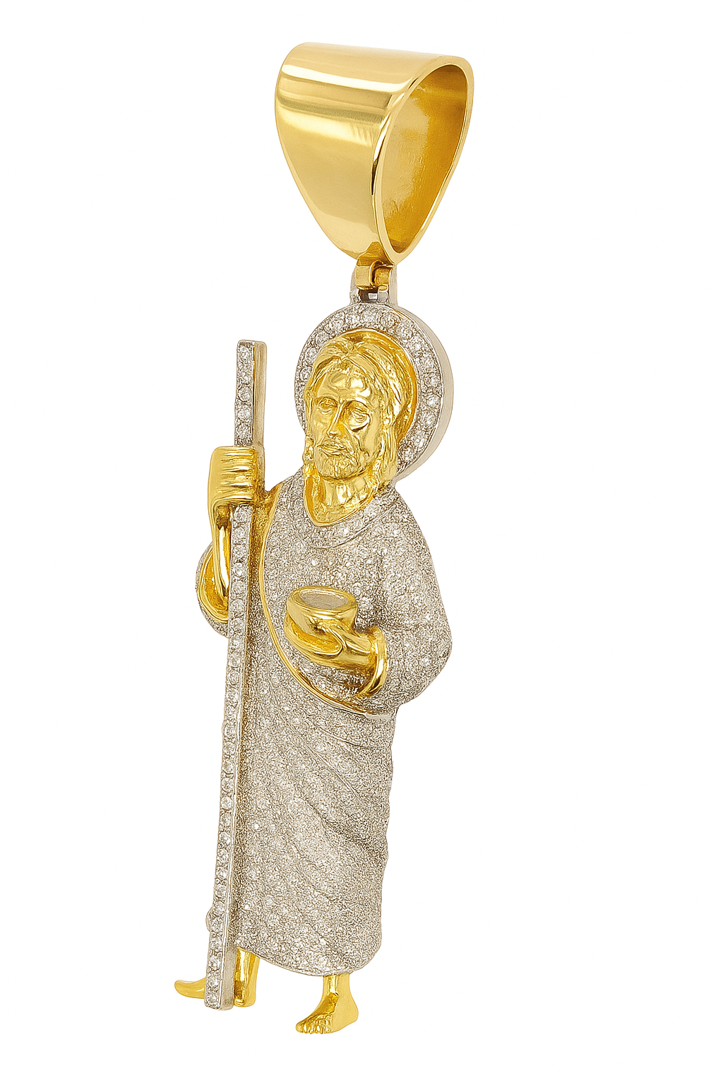 14k Gold Diamonds St Jude Pendant Religious Charm