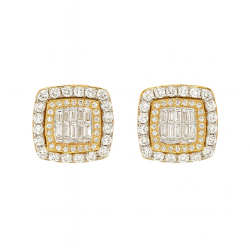 14K Golden Mirage Studs Diamonds Earrings