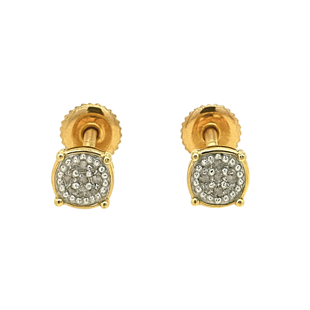 Petite Cluster Diamond Stud Earrings in 10K Gold