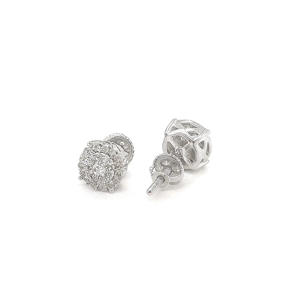 Lustre Cluster Diamond Studs 10K White Gold
