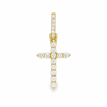 Small Dainty Lab-Created Moissanite 1" Cross Charm