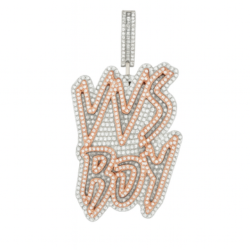 VVS Boy Lab-Created Moissanite Sterling Silver Charm Pendant