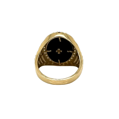 טבעת סנט יהודה סגלגלה זהב 14K עם CZ