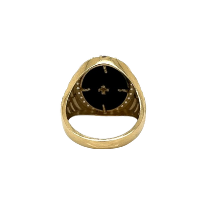 טבעת סנט יהודה סגלגלה זהב 14K עם CZ