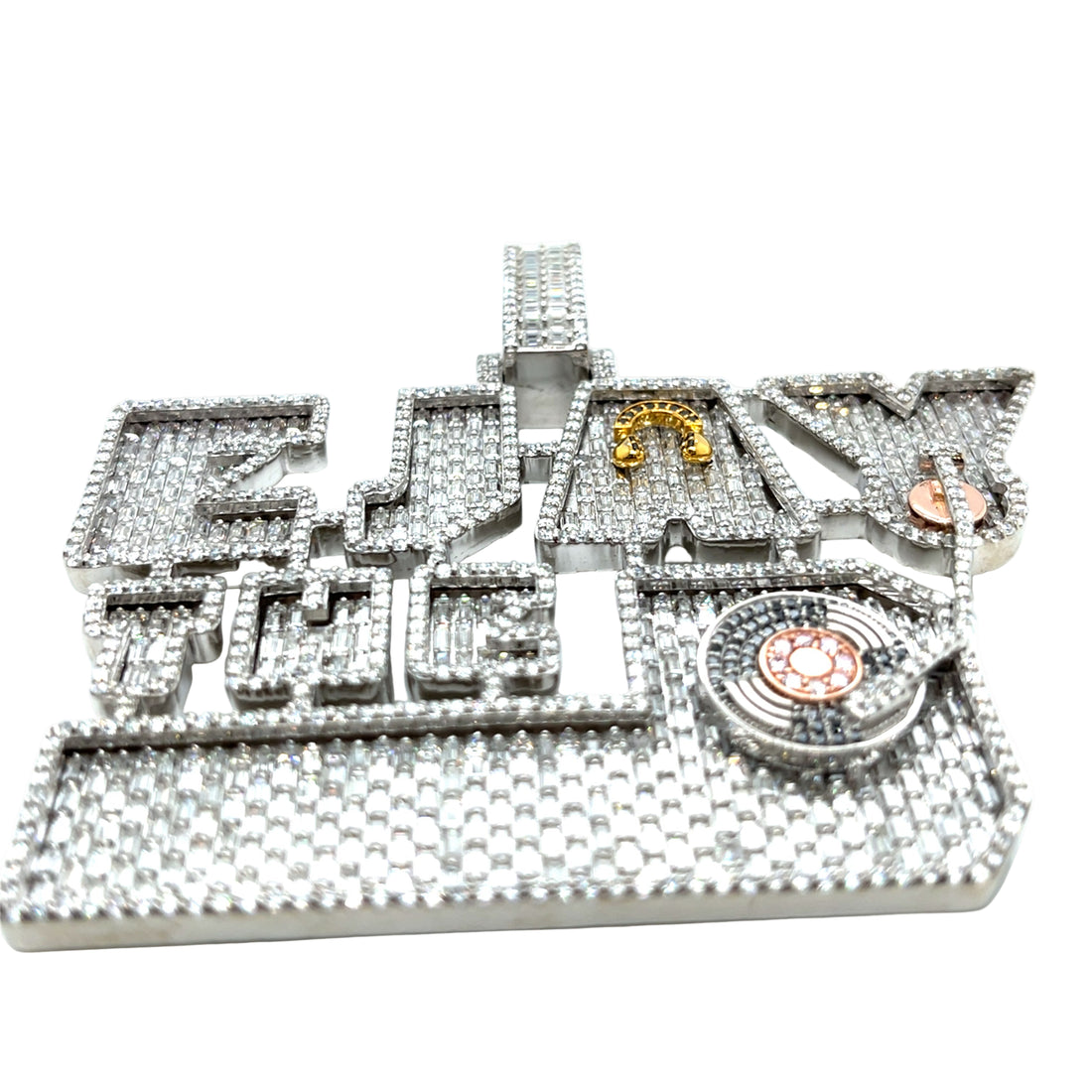 'EJTHEDJ' Silver Moissanite Custom Pendant