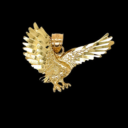 14K Gold Plain Eagle Pendant