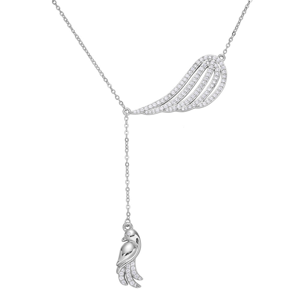 Guardian of Grace 14K Gold Moissanite Wing Bird Necklace