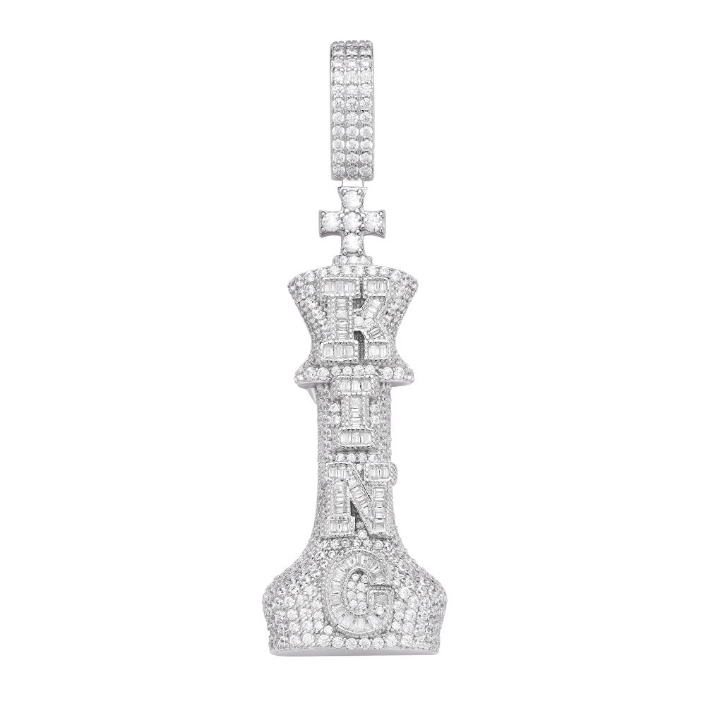 King Chess Piece Pendant in Silver