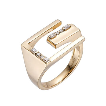 14K Gold Lab-Created Moissanite "G" Ring - G102873