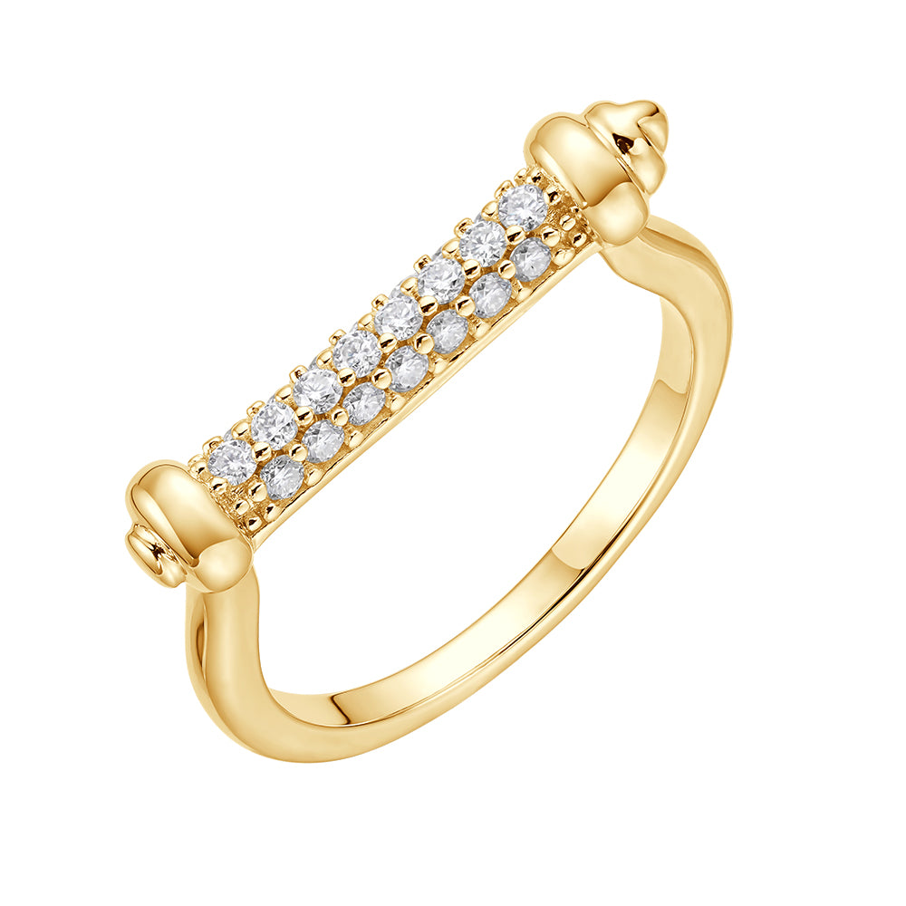 Golden Glow Cushion Halo Ring