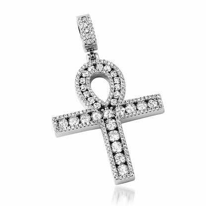 3.4CT Round Moissanite Ornamental Cross Ankh Pendant Charm - M400109