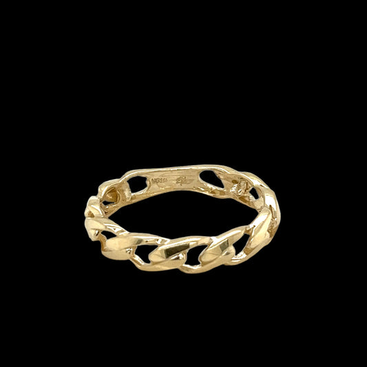 טבעת מיאמי קובנית 14K זהב רגיל 4 מ"מ