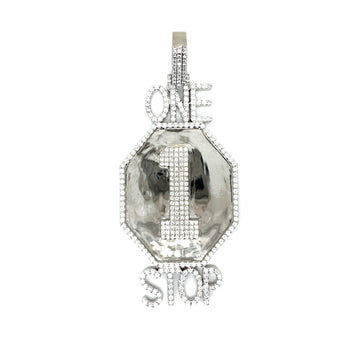 One Stop Custom Silver Pendant in Moissanite or Cubic Zirconia
