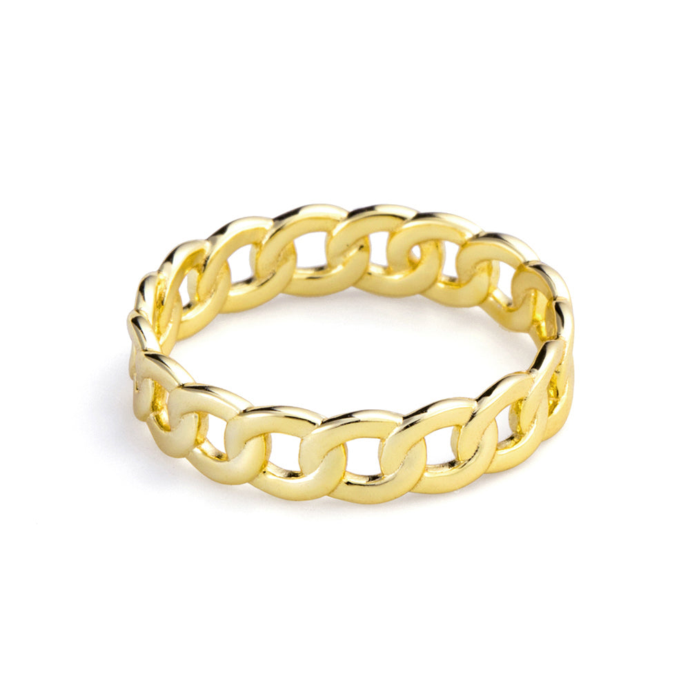 Sterling Silver Cuban Link Band Ring