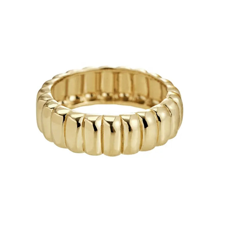 Sterling Silver Ribbed Band Ring