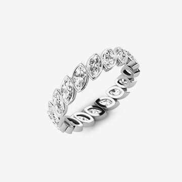 Sterling Silver Marquise CZ Eternity Band Ring