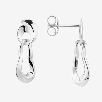 Modern Sterling Silver Drop Earrings