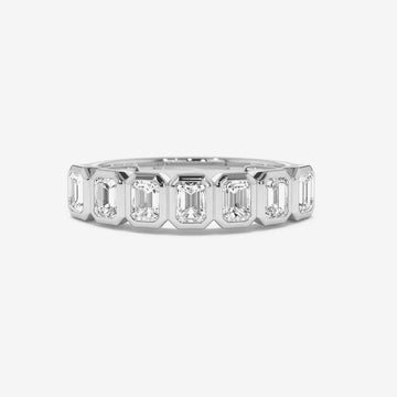 Emerald Cut CZ Eternity Band in Sterling Silver