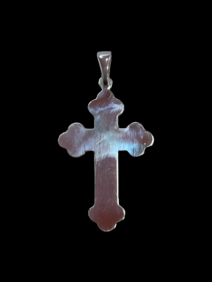 PLAIN ELEGANT HIGH POLISH CROSS CHARM 1.5 אינץ' אינץ'