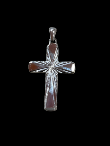 PLAIN HIGH POLISH CROSS CHARM 1.8" INCH