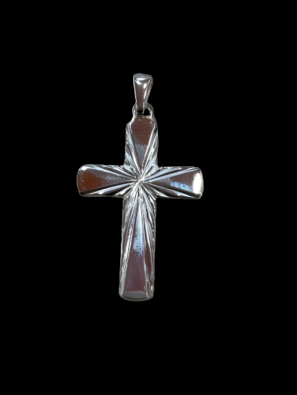 PLAIN HIGH POLISH CROSS CHARM 1.8 אינץ'