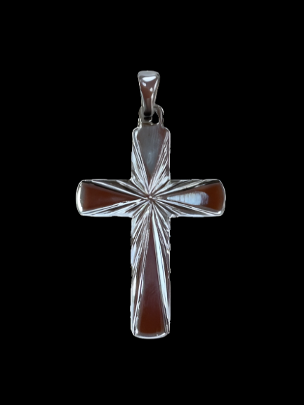 PLAIN HIGH POLISH CROSS CHARM 1.8 אינץ'