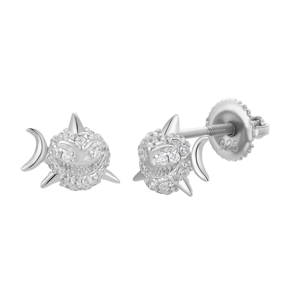 Glittering Pavé Fish Stud Earrings