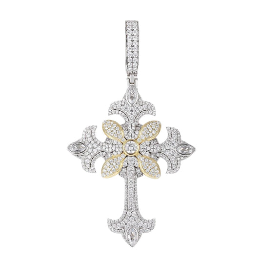 Religious 4.56CT Moissanite Flared Cross Pendant Charm - M400139