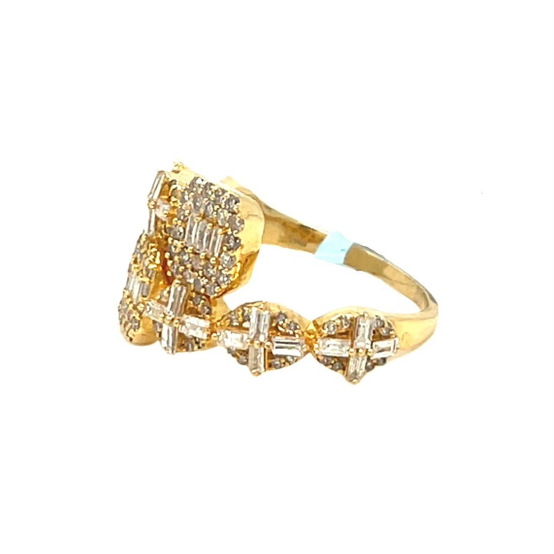 1.48CT Natural Diamond Cluster Ring in 14K Yellow White Gold